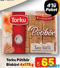 TORKU PÖTİBÖR BİSKÜVİ 4X175 G fiyat ve kampanya bilgisi